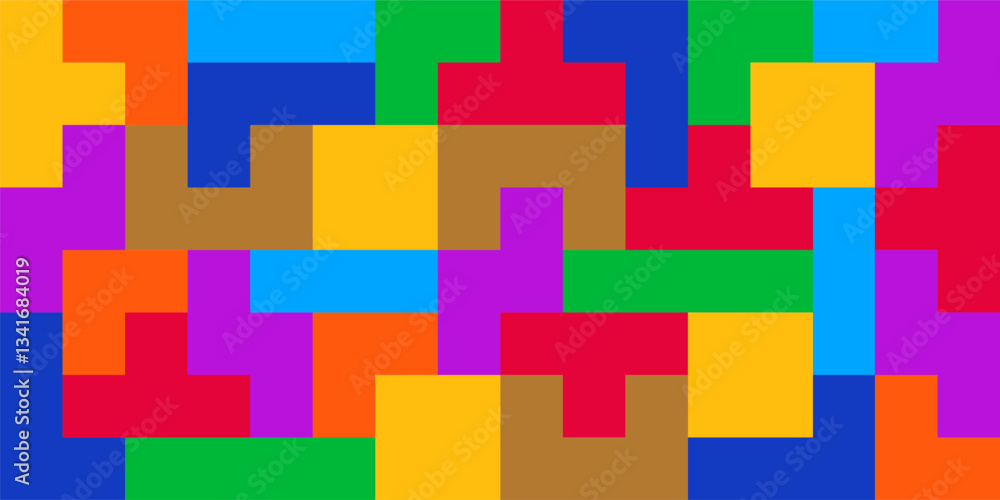 Building blocks background with color block shapes, pixel bricks Building blocks background with color block shapes, pixel bricks
