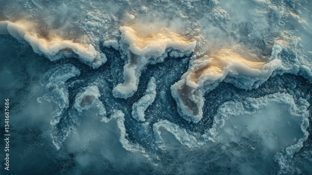 Frozen Salt Flats, Sunlit Patterns Frozen Salt Flats, Sunlit Patterns