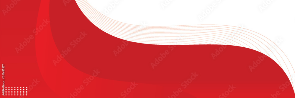 Obraz premium Vector red line background curve element with white space for text and message design.