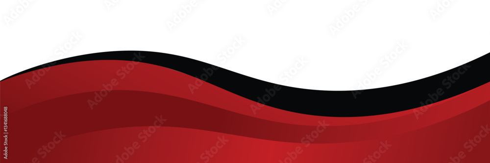 Naklejka premium Vector red line background curve element with white space for text and message design, overlapping layers, vector