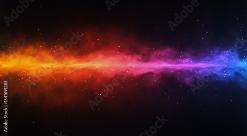 Colorful Cosmic Cloud With Vibrant Hues and Starry Backdrop in Deep Space