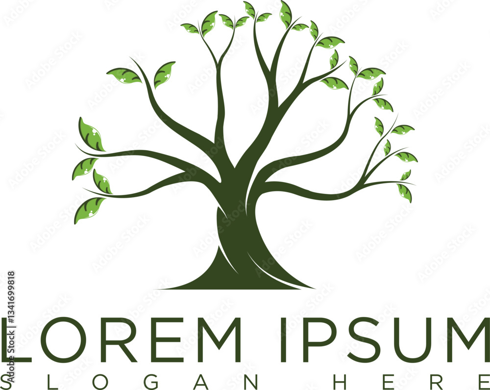 Obraz premium Minimalist red and black combination tree logo, futuristic touch geometric elements, suitable for brands that focus on green technology, or the environment. Available in high quality vector format