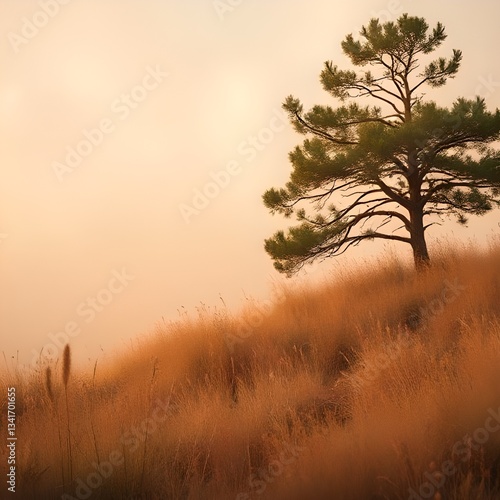 misty morning in the forest