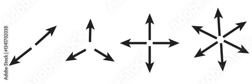 Compress icon flat line symbol . 
