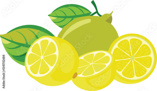 A vibrant and appetizing display of sliced lemons and limes, perfect for showcasing healthy citrus fruits.
