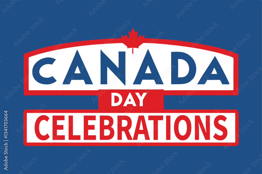 Happy Canada Day, Banner, Flyer, Affiche, blue background