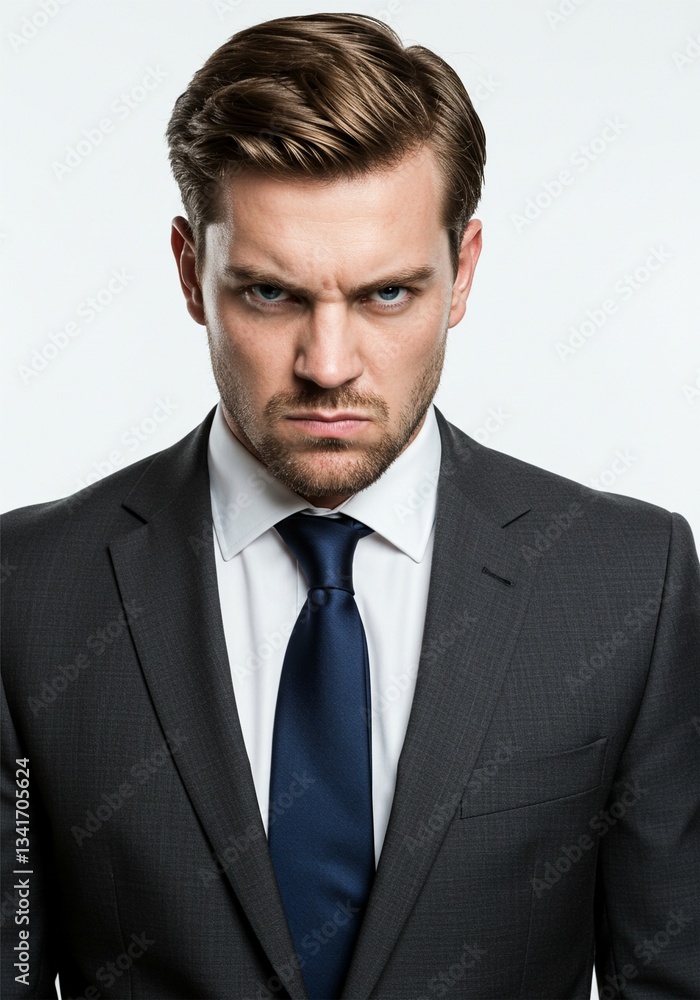 handsome man businessman office worker is showing angry or annoyed expression handsome man businessman office worker is showing angry or annoyed expression