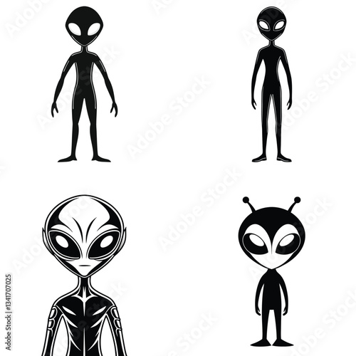 UFO Alien Silhouette Eerie Outer Space Creature