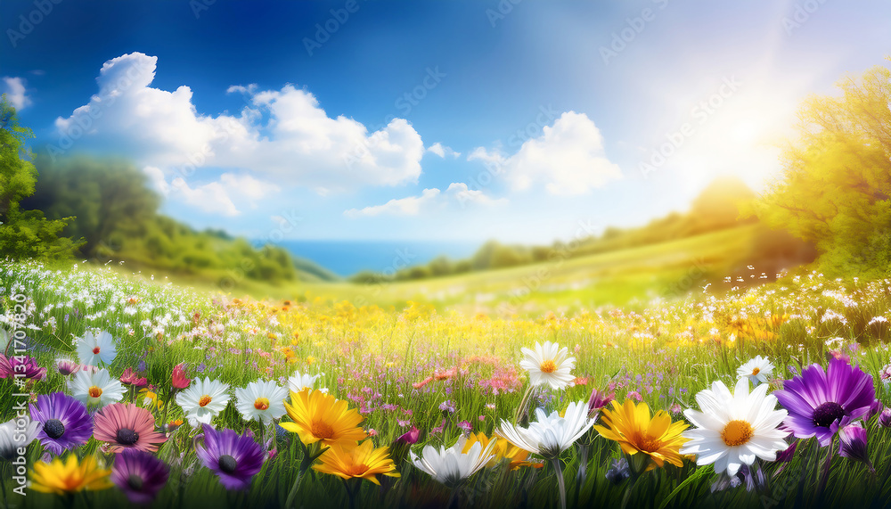 Obraz premium beautiful cosmos flower field