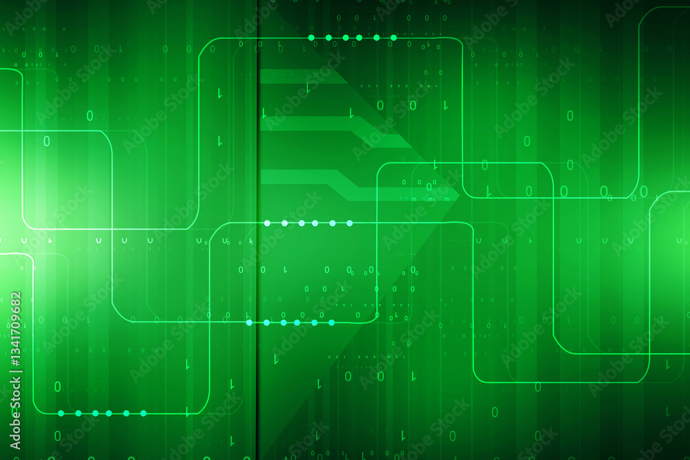 Fototapeta premium 2d illustration Abstract futuristic electronic circuit technology background