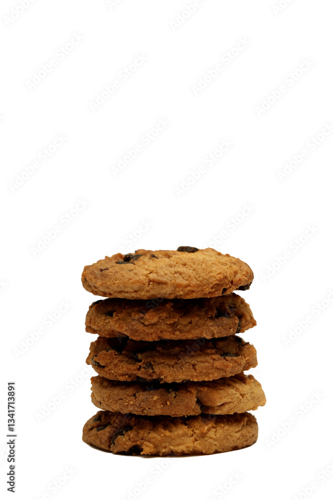 Homemade Chocolate Chip Cookies, isolated on white background Homemade Chocolate Chip Cookies, isolated on white background