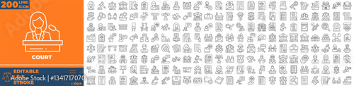 Court Line Editable Icons set