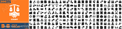 Court Solid Editable Icons set