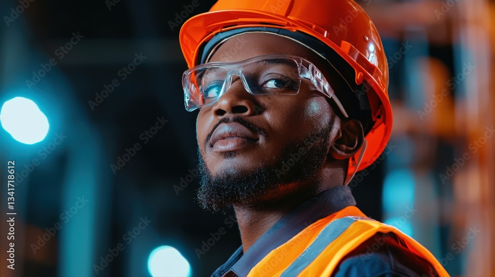 Construction site supervisor checking worker safety compliance, wearing high-visibility vest and helmet, professional lighting Construction site supervisor checking worker safety compliance, wearing high-visibility vest and helmet, professional lighting