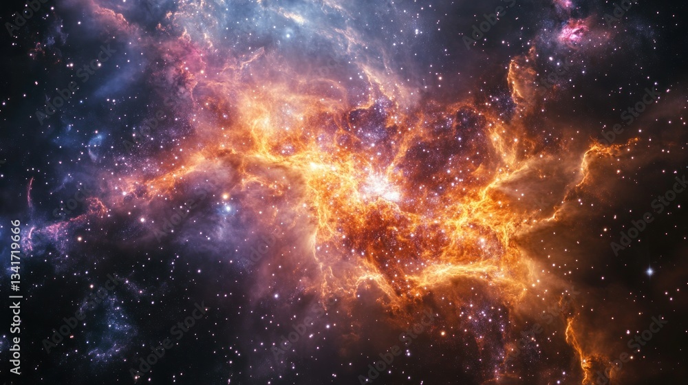 Fototapeta premium Spectacular Cosmic Cloud Formation Displaying Vibrant Colors in Deep Space