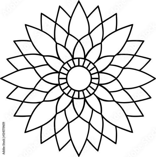 High Quality Stained Glass Sunflower Vector
