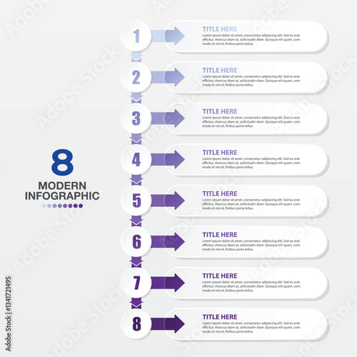 Infographic 8 step, Blue tone.
