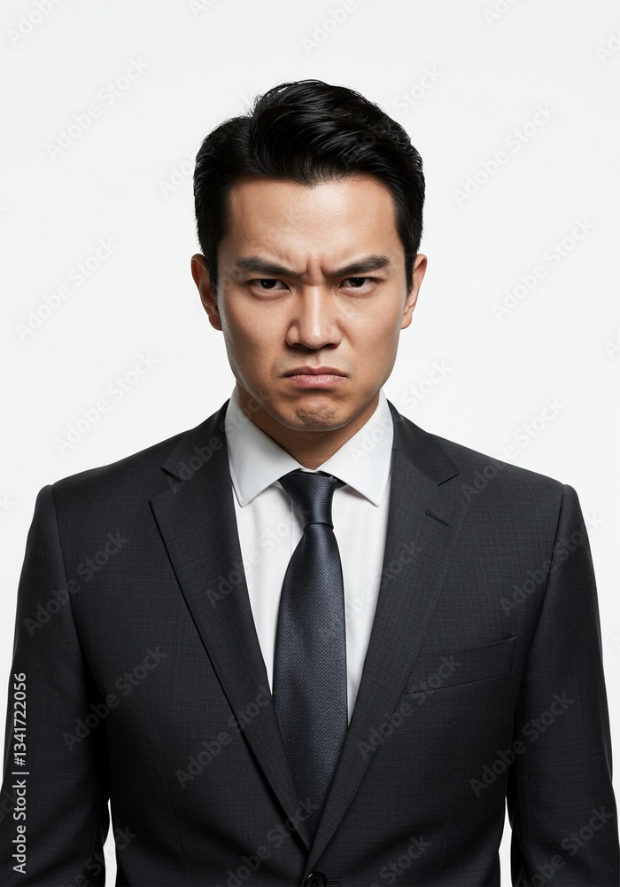 handsome man businessman office worker is showing angry or annoyed expression handsome man businessman office worker is showing angry or annoyed expression