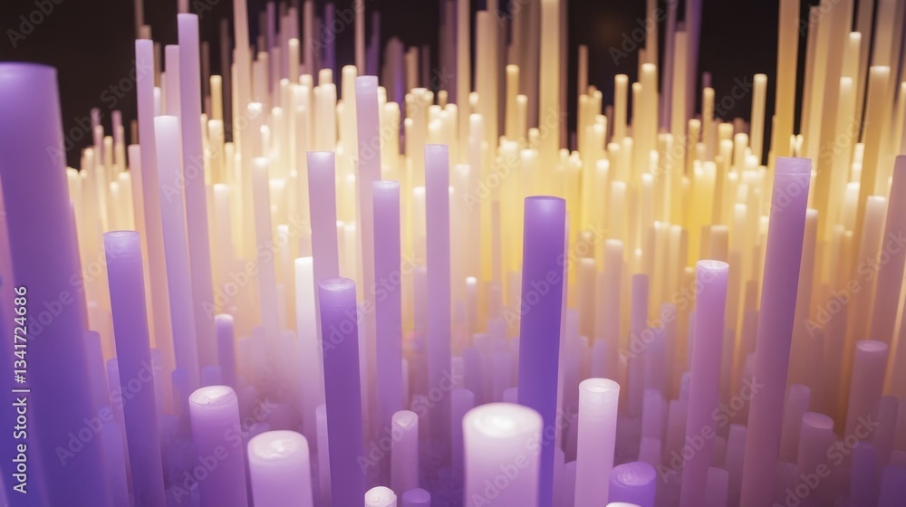 Abstract Light Columns in Purple and Yellow Gradients Abstract Light Columns in Purple and Yellow Gradients