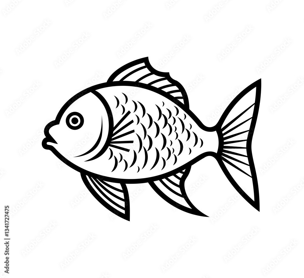 Vector Illustration of a Fish Silhouette Vector Illustration of a Fish Silhouette