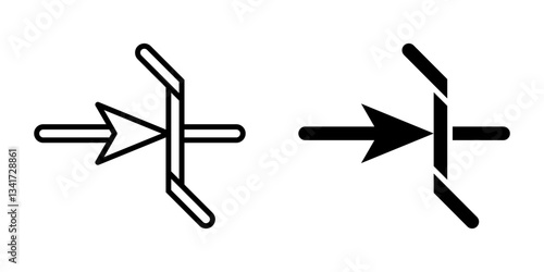 Industrial diode icon simple vector. Electric circuit. Central computer