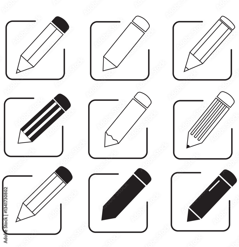 Edit icon set. Pencil icon, sign up icon vector illustration. Edit icon set. Pencil icon, sign up icon vector illustration.
