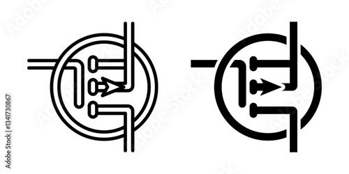 Industrial mosfet icon simple vector. Electric circuit. Central computer