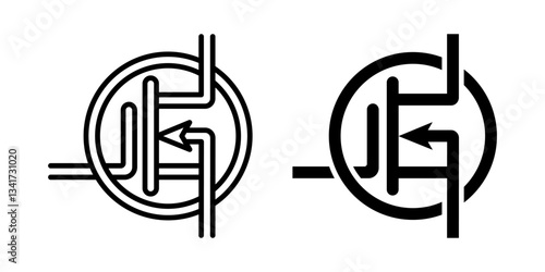 Industrial mosfet icon simple vector. Electric circuit. Central computer