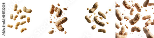 Wallpaper Mural Two peanuts, featuring both shelled and unshelled types, isolated on white, bursting with flavor and goodness as a mouth-watering and nutritious snack Torontodigital.ca