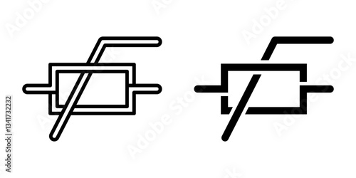 Industrial thermistor icon simple vector. Electric circuit. Central computer