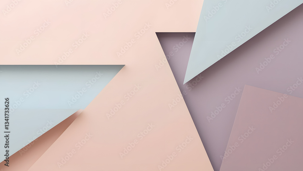 Geometric Pastel Abstract: A captivating composition of overlapping geometric shapes in soft pastel hues, creating a modern and visually appealing abstract design. 