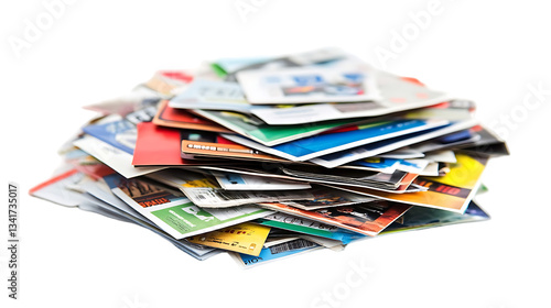 Colorful pile of junk mail and paper on black