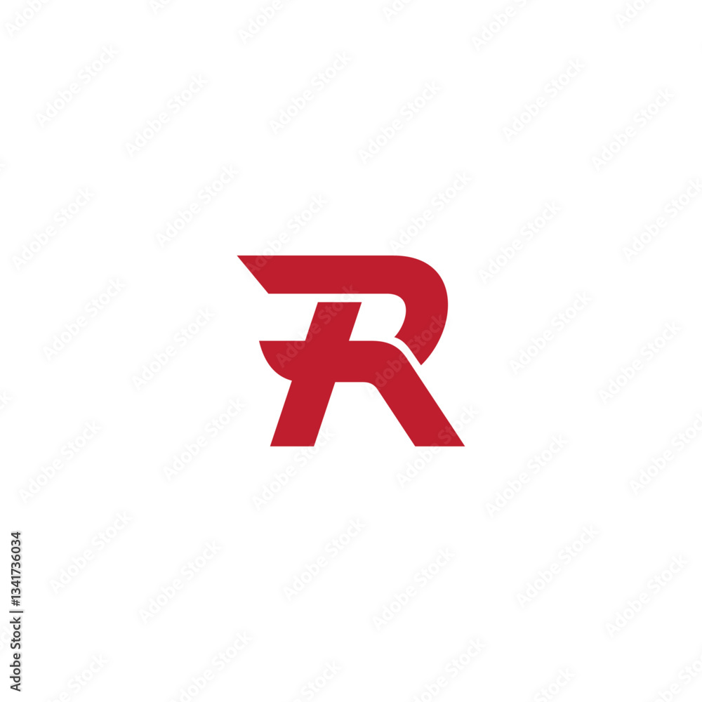 Letter R Logo with red color flat design vector style Letter R Logo with red color flat design vector style