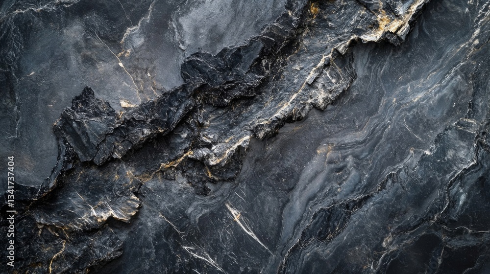 Naklejka premium Dark Gray And Gold Stone Texture Background