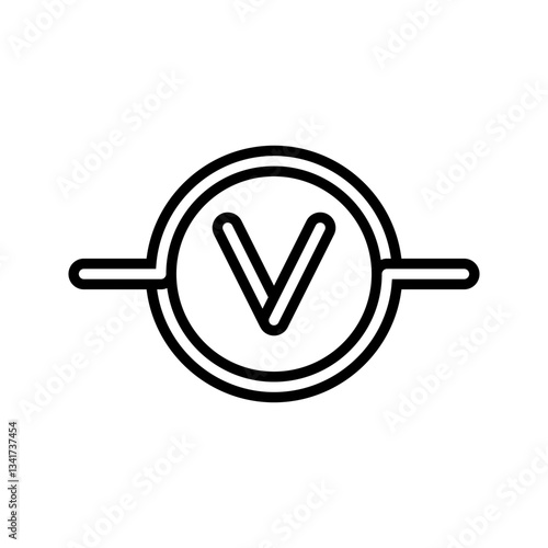 Industrial voltmeter icon simple vector. Electric circuit. Central computer