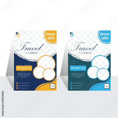 Travel Flyer Layout With Colorful Circle Shapes