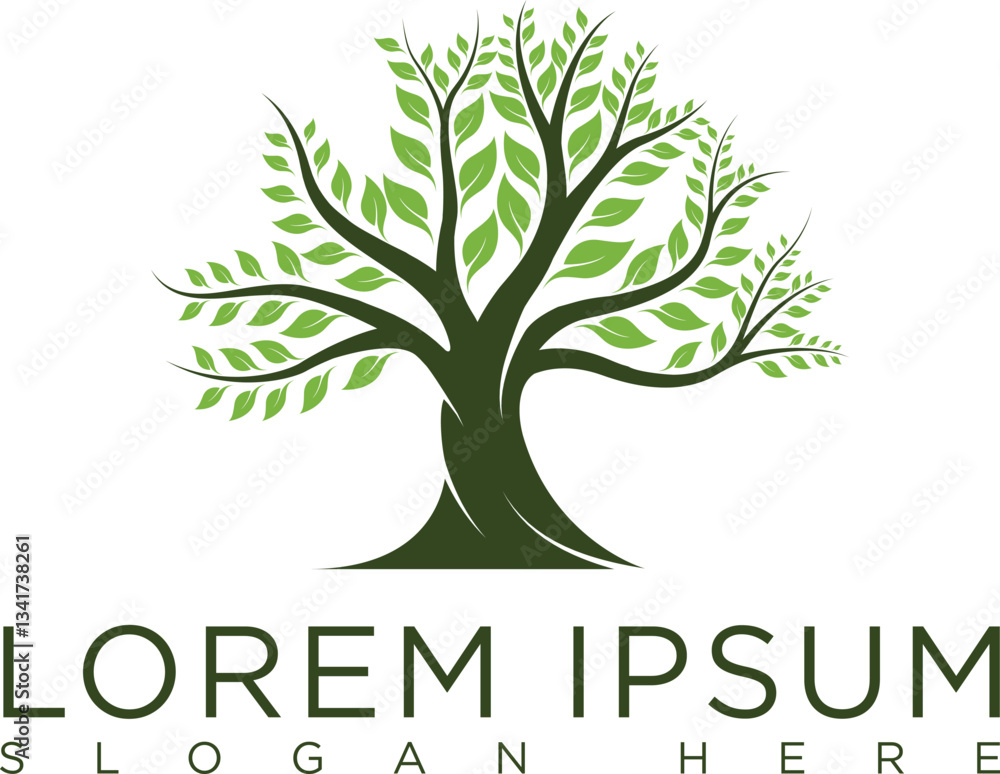 Obraz premium Minimalist red and black combination tree logo, futuristic touch geometric elements, suitable for brands that focus on green technology, or the environment. Available in high quality vector format