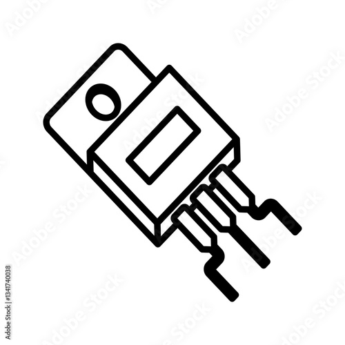 Industrial transistor icon simple vector. Electric circuit. Central computer