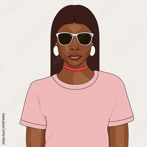 Fashionable Woman with Sunglasses Portrait