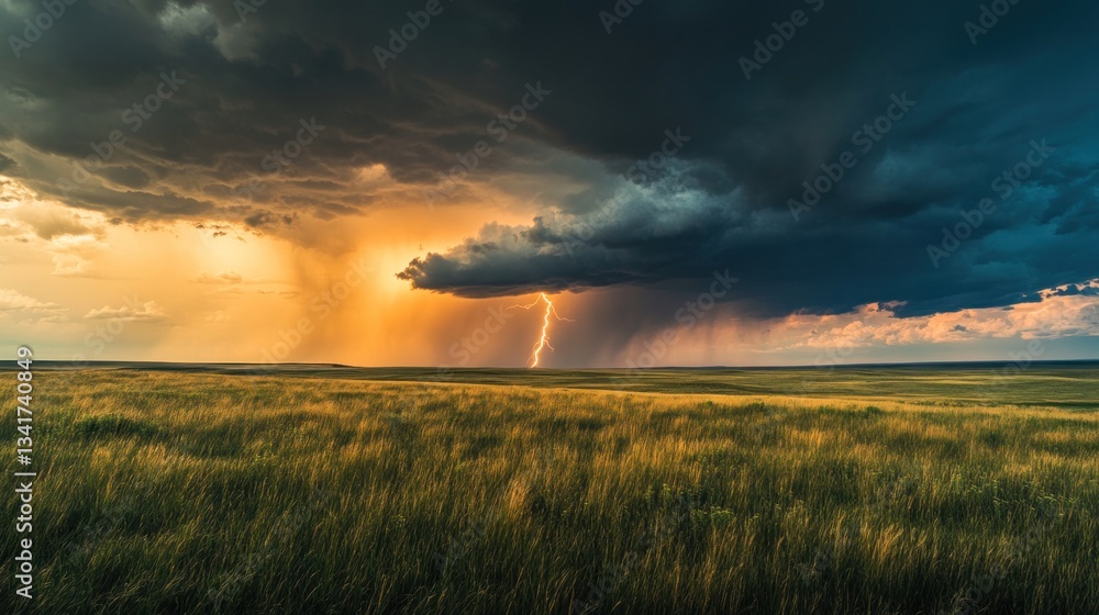 Prairie Thunderstorm: A Breathtaking Sunset Spectacle Prairie Thunderstorm: A Breathtaking Sunset Spectacle