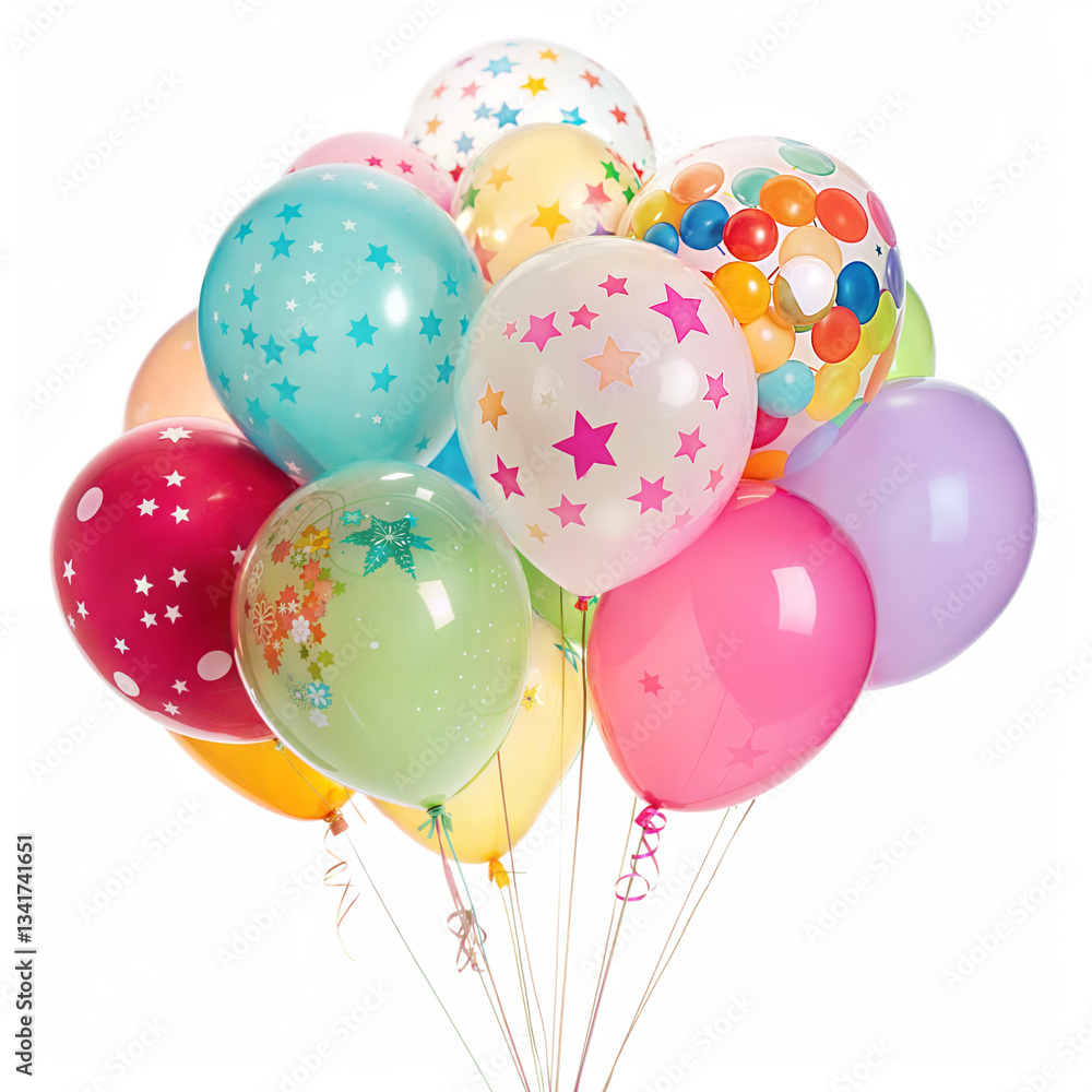 Colorful balloons isolated on transparent background Colorful balloons isolated on transparent background