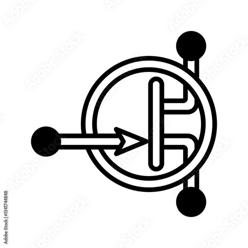 Industrial JFET icon simple vector. Electric circuit. Central computer