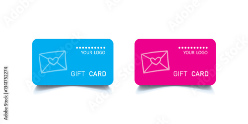 Gift card icon. Gift certificate vector set. Special present sign.
