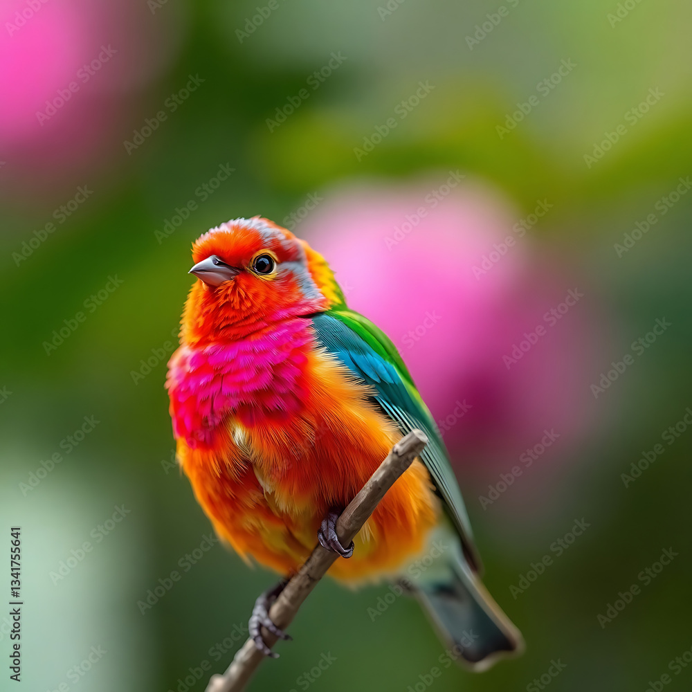 Obraz premium Beautiful small bird isolated on white background