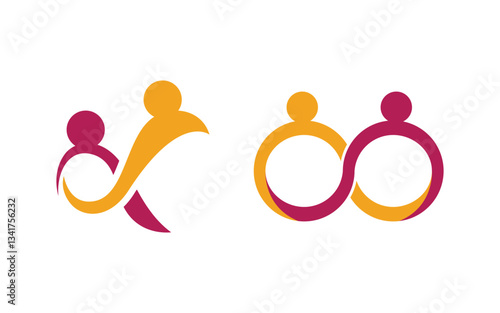 People group care community network and social logo design v.91