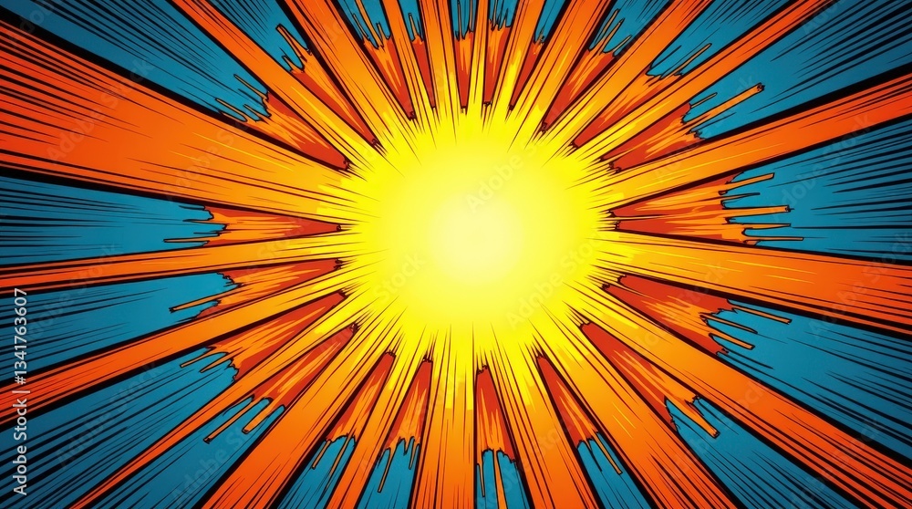 Obraz premium close-up of an energy burst with orange