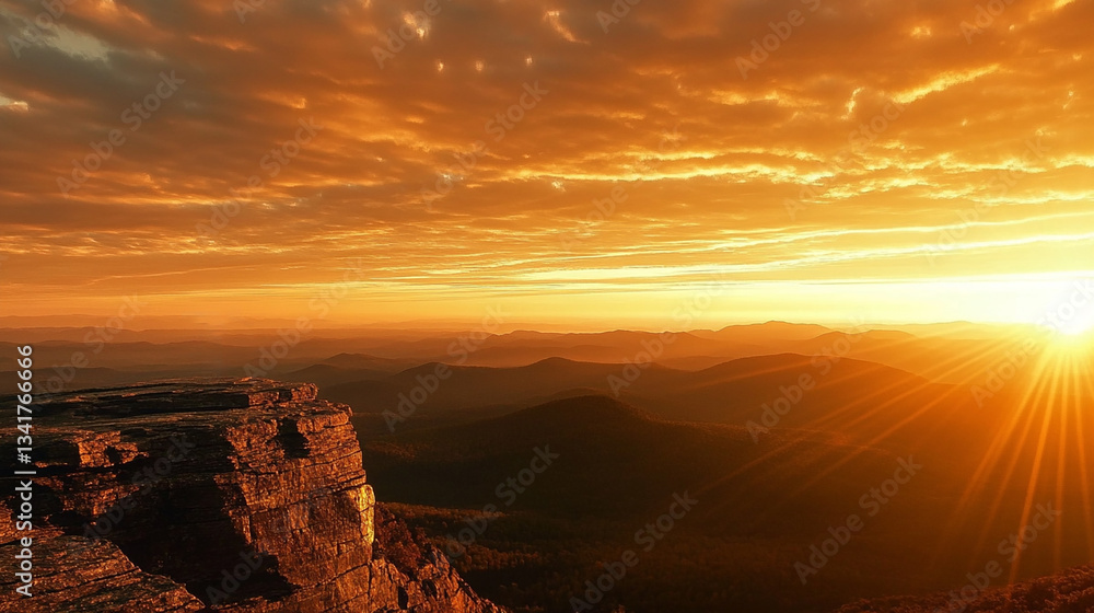 Naklejka premium sunset in the mountains