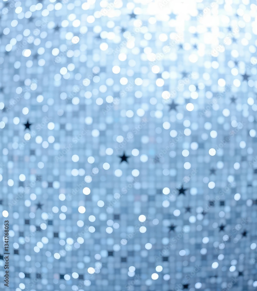 Silver mosaic background, shimmering light spots and scattered stars, glitter, mosaic, holiday Silver mosaic background, shimmering light spots and scattered stars, glitter, mosaic, holiday
