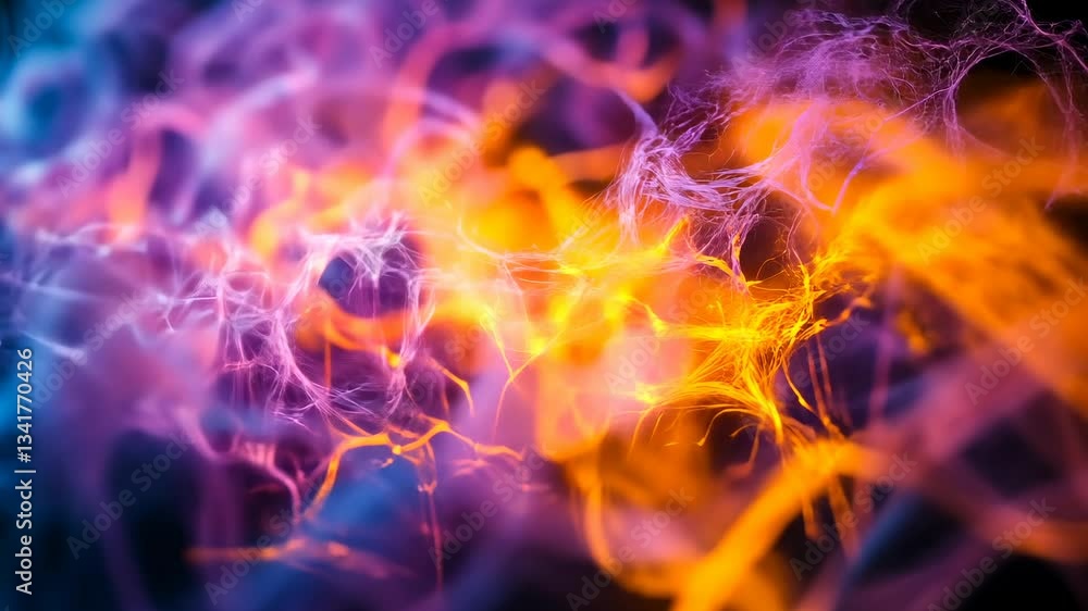 Abstract Glowing Swirling Energy Forms Against Dark Background Abstract Glowing Swirling Energy Forms Against Dark Background