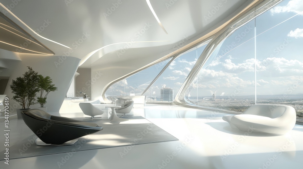 Fototapeta premium Sleek and Modern Office Interior Design